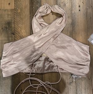 Elegant Satin Halter Top in Blush